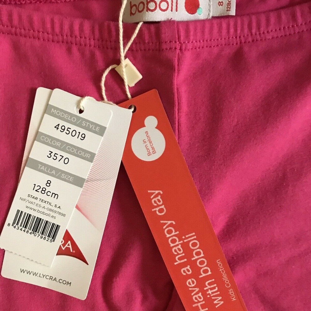 NWT! BOBOLI Girls Pink Leggings Size 8 - Picture 4 of 5